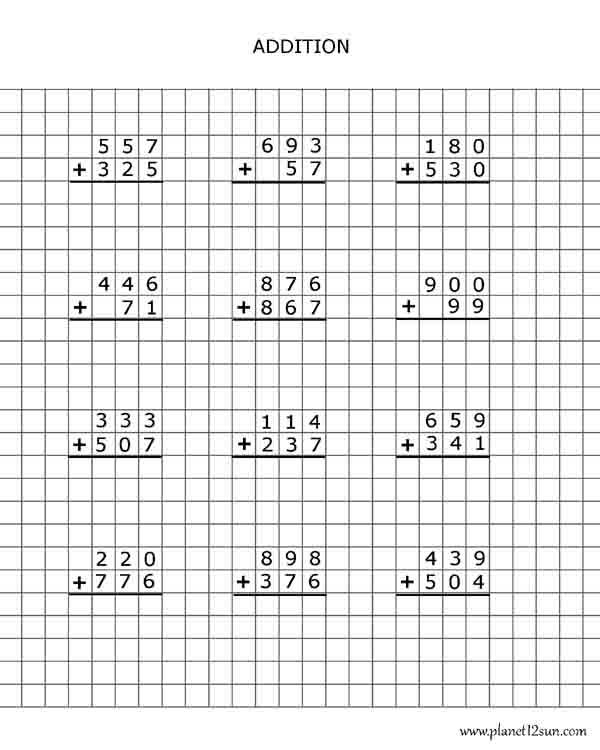 addition graph paper